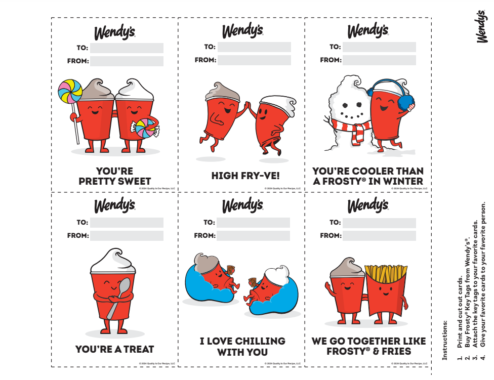 Wendy’s Frosty Key Tags for Valentine's Day Wendy's® Blog